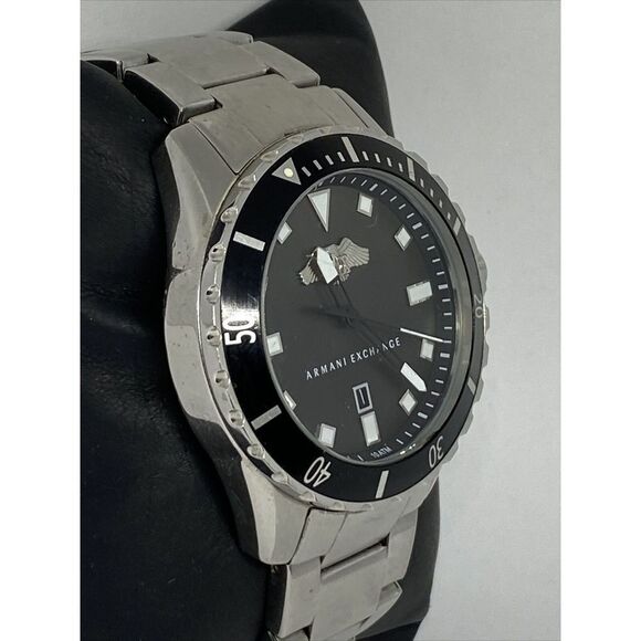 Armani Exchange AR-1709 Men Stainless Steel Analog Black Dial Quartz Watch JK231 - Picture 5 of 12
